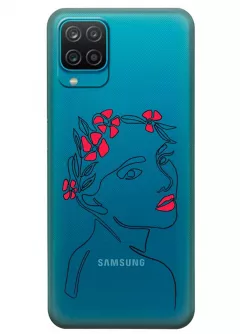 Женский силиконовый чехол на Samsung M12 с прозрачным рисунком