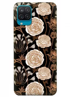Samsung M12 силиконовый чехол с цветочным принтом