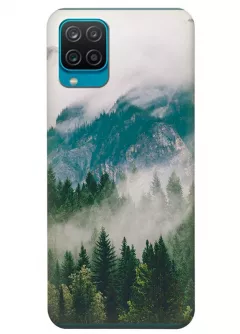 Силиконовый чехол на Samsung M12 с рисунком - Лес в горах