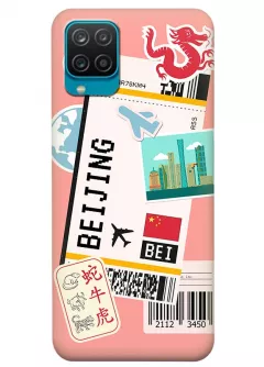Samsung M12 силиконовый чехол с принтом - Билет в Пекин