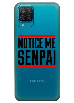 Самсунг М12 чехол из прозрачного силикона - Notice Me Senpai Logo