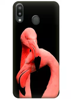 Чехол для Galaxy M20 - Пара фламинго