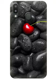 Чехол для Galaxy M20 - Вишня на камнях