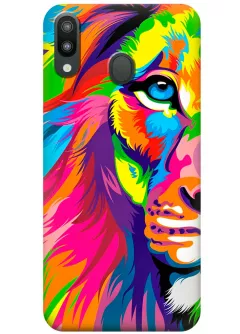 Чехол для Galaxy M20 - Красочный лев