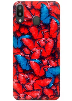 Чехол для Galaxy M20 - Красные бабочки