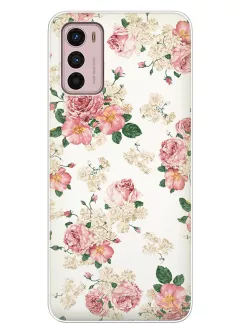 Motorola G42 чехол с красивыми букетами цветов для девушек