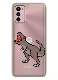 Чехол для Motorola G42 с принтом - Пиксельный динозавр