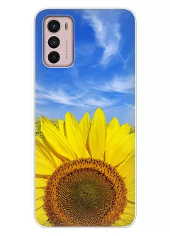 Красочный чехол на Motorola G42 с цветком солнца - Подсолнух
