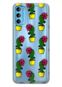Чехол для Motorola G71 с тропическими кактусами