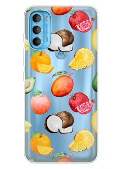 Чехол для Motorola G71 с картинкой вкусных и полезных фруктов