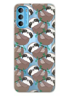 Чехол для Motorola G71 с принтом - Удивленные ленивцы