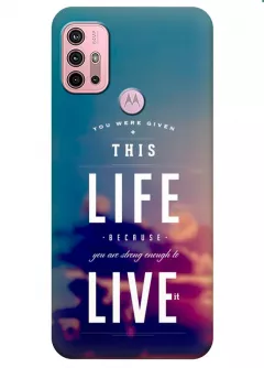 Motorola G10 силиконовый чехол с картинкой - Live Life
