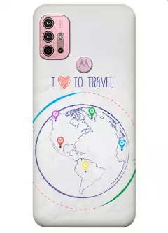 Motorola G10 силиконовый чехол с картинкой - Люблю путешествовать