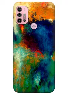 Motorola G10 силиконовый чехол с картинкой - Пятна красок