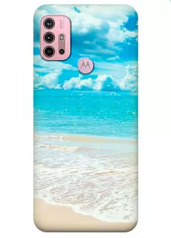 Motorola G10 силиконовый чехол с картинкой - Морской пляж
