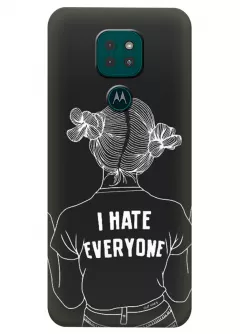 Motorola G9 Play силиконовый чехол с картинкой - I hate Everyone