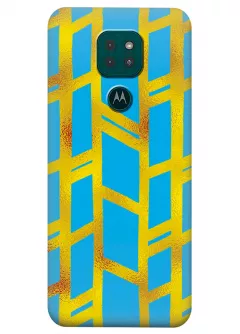 Motorola G9 Play силиконовый чехол с картинкой - Желтые полосы