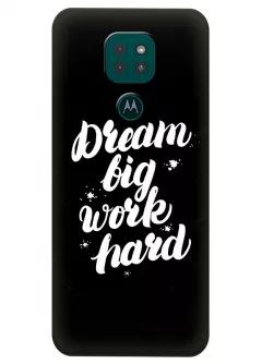 Motorola G9 Play силиконовый чехол с картинкой - Dream Big Work Рard