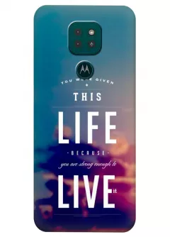 Motorola G9 Play силиконовый чехол с картинкой - Live Life