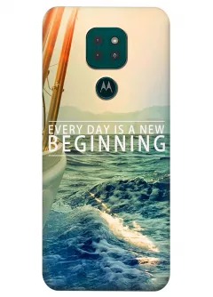 Motorola G9 Play силиконовый чехол с картинкой - Каждый день - начало