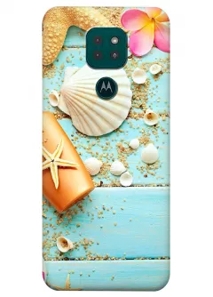 Motorola G9 Play силиконовый чехол с картинкой - Ракушки