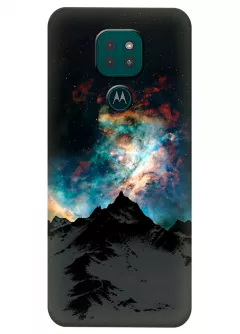 Motorola G9 Play силиконовый чехол с картинкой - Сияние в горах