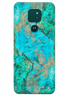 Motorola G9 Play силиконовый чехол с картинкой - Бирюзовый камень