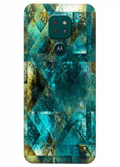 Motorola G9 Play силиконовый чехол с картинкой - Потертые ромбы