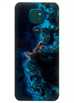 Motorola G9 Play силиконовый чехол с картинкой - Синий мрамор