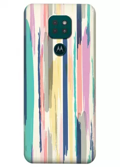 Motorola G9 Play силиконовый чехол с картинкой - Цветные мазки