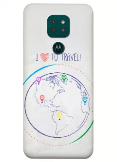 Motorola G9 Play силиконовый чехол с картинкой - Люблю путешествовать