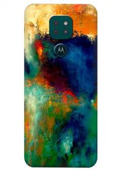 Motorola G9 Play силиконовый чехол с картинкой - Пятна красок