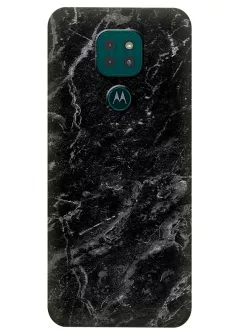 Motorola G9 Play силиконовый чехол с картинкой - Черный мрамор