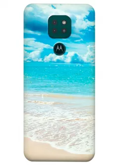 Motorola G9 Play силиконовый чехол с картинкой - Морской пляж