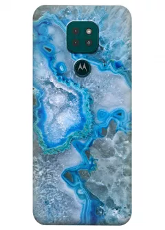 Motorola G9 Play силиконовый чехол с картинкой - Голубой камень