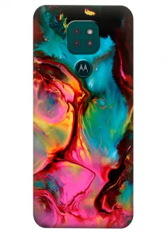 Motorola G9 Play силиконовый чехол с картинкой - Радужный камень
