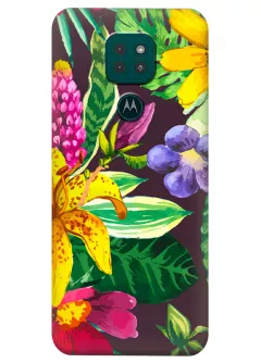 Motorola G9 Play силиконовый чехол с картинкой - Яркие цветочки