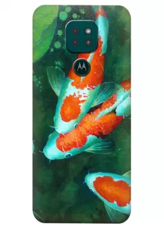 Motorola G9 Play силиконовый чехол с картинкой - Карпы