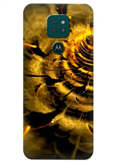Motorola G9 Play силиконовый чехол с картинкой - Золотой цветок