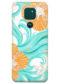 Motorola G9 Play силиконовый чехол с картинкой - Морская красота