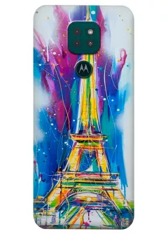 Motorola G9 Play силиконовый чехол с картинкой - Отдых в Париже