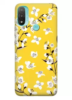 Motorola E20 силиконовый чехол с цветочным рисунком