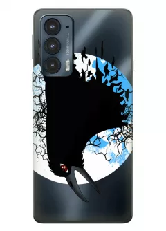 Чехол для Motorola Edge 20 из прозрачного силикона - Naruto Itachi’s Crow