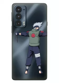 Бампер для Motorola Edge 20 из прозрачного силикона - Naruto Какаси Хатакэ