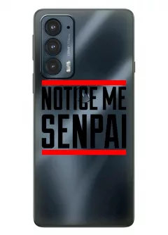 Моторола Едж 20 чехол из прозрачного силикона - Notice Me Senpai Logo