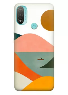 Motorola E20 силиконовый чехол с картинкой - Солнце и море