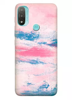 Motorola E20 силиконовый чехол с картинкой - Розовые облака