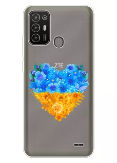 Патриотический чехол Motorola Edge 20 Lite с рисунком сердца из цветов Украины