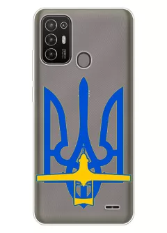 Чехол для Motorola Edge 20 Lite с актуальным дизайном - Байрактар + Герб Украины