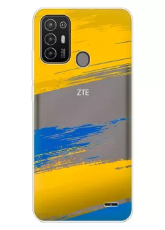 Чехол на Motorola Edge 20 Lite из прозрачного силикона с украинскими мазками краски
